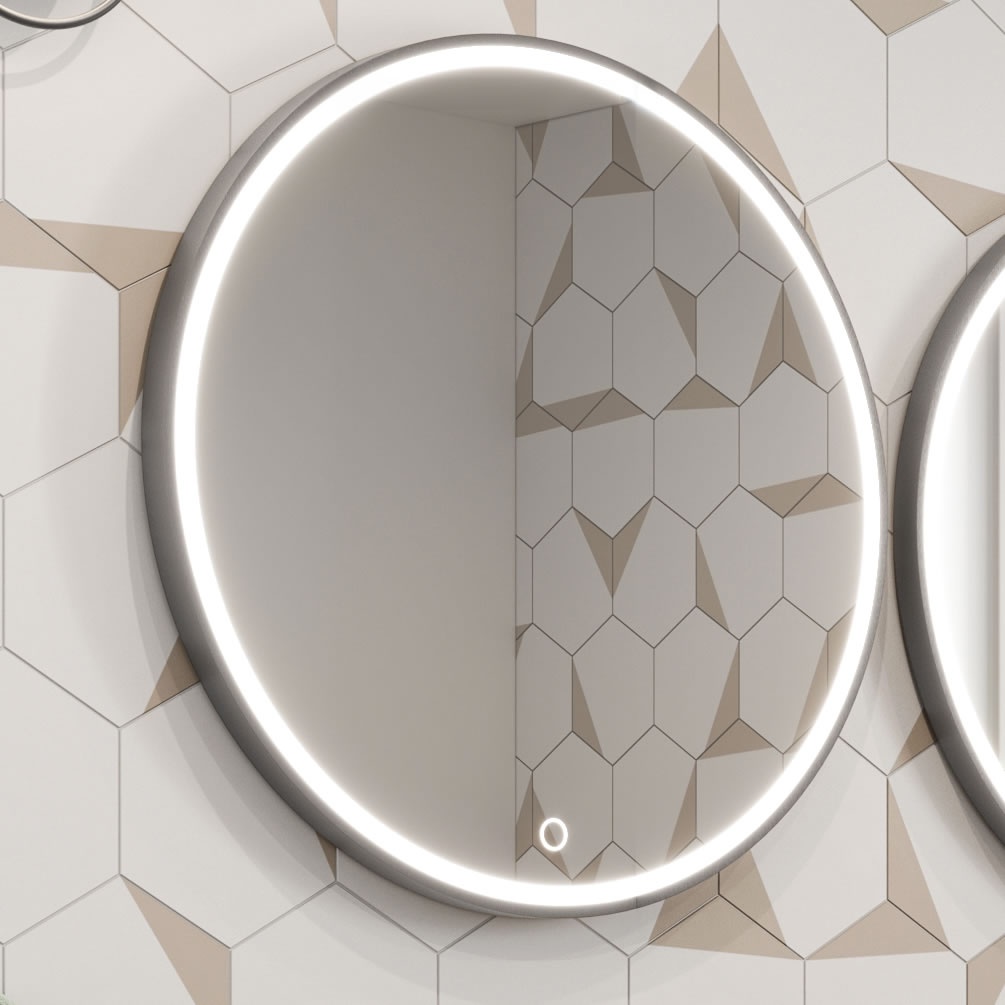 Lifestyle image of Crosswater Infinity 700mm Slate LED Mirror